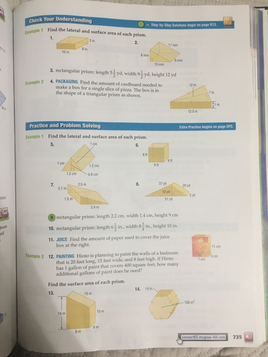 Solved Emplet Find the lateral and surface area of each Chegg