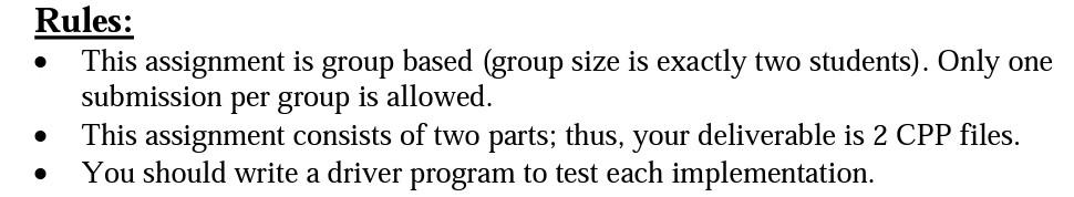 Solved Rules: This assignment is group based (group size is | Chegg.com