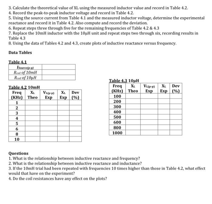 Solved EXPERIMENT 4 - INDUCTIVE REACTANCE Objective | Chegg.com