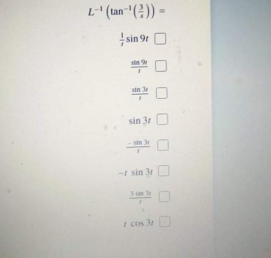 Solved L-'(tan-' ()) = sin 91 sin 91 sin 31 sin 31 sin 31 - | Chegg.com
