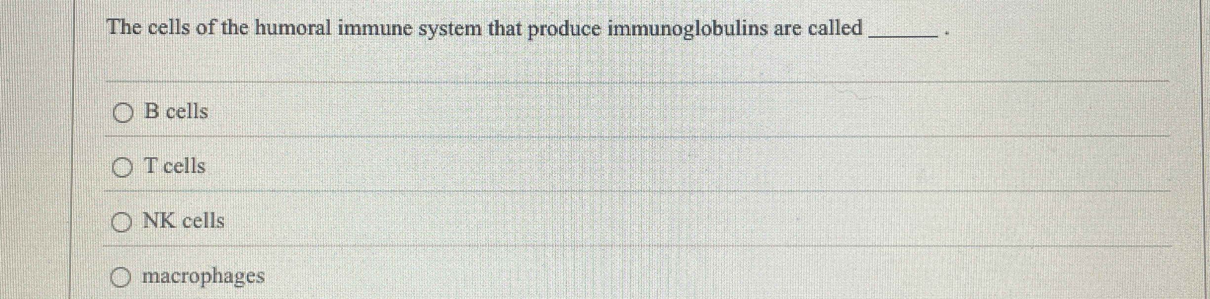Solved Question 20.1 ﻿ptsThe cells of the humoral immune | Chegg.com