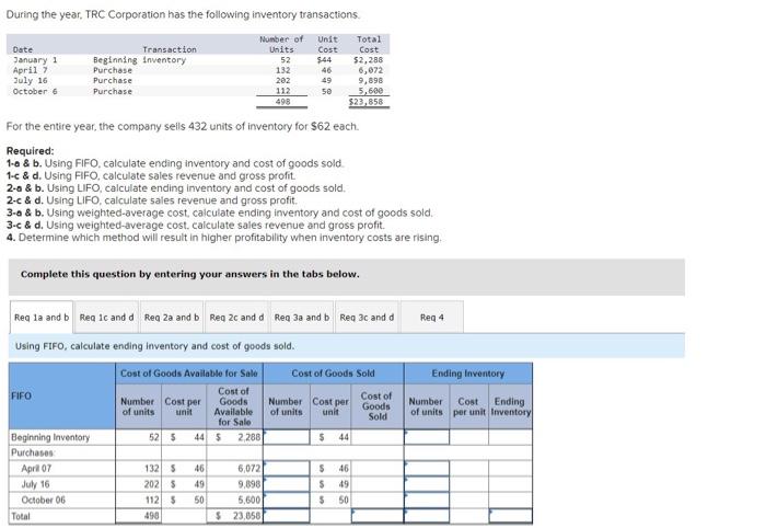 Solved During the year. TRC Corporation has the following | Chegg.com