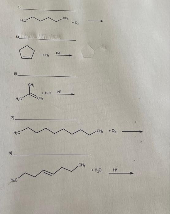 Solved Complete The Following Reactions By Drawing The | Chegg.com