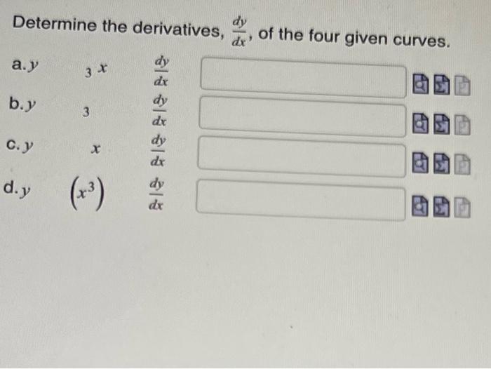 Solved Determine The Derivatives Dxdy Of The Four Given 7234