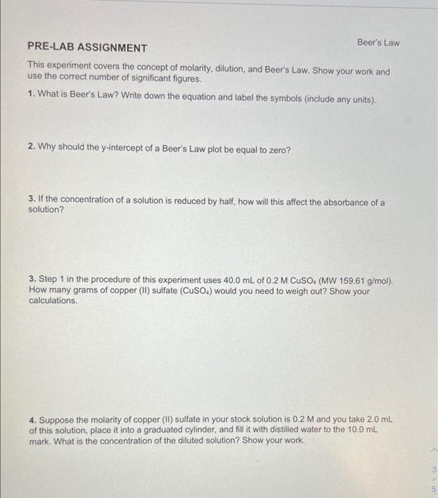 beer's law experiment conclusion