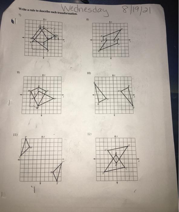 Solved Write a rule to describe each transformation 7) | Chegg.com