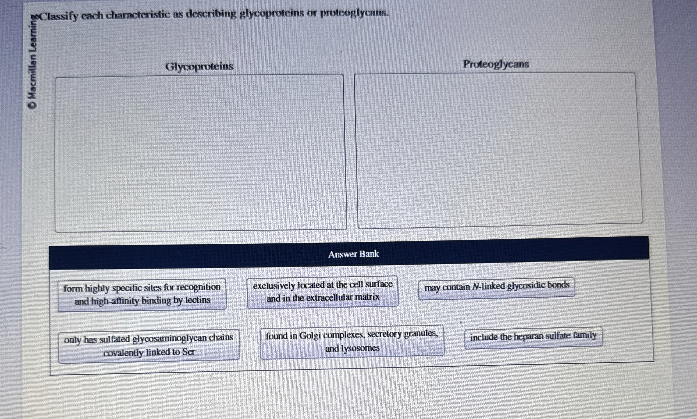 Solved Classify each characteristic as describing | Chegg.com