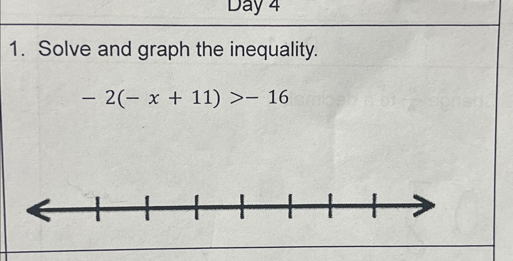 Solved Solve and graph the inequality.-2(-x+11)>-16 | Chegg.com