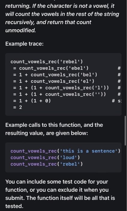 Solved Part 1 Write a function called is_vowel that takes a | Chegg.com