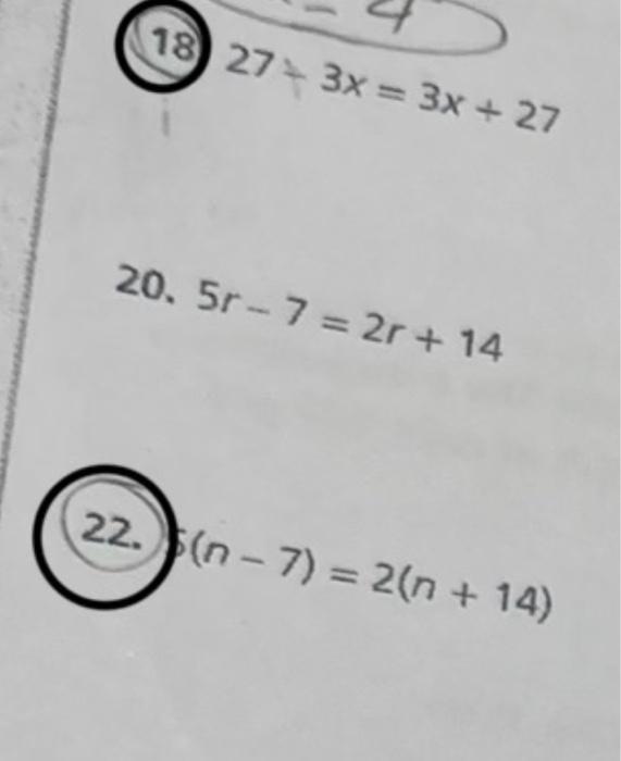 solved-18-27-3x-3x-27-20-5r-7-2r-14-22-n-7-2-n-14-chegg