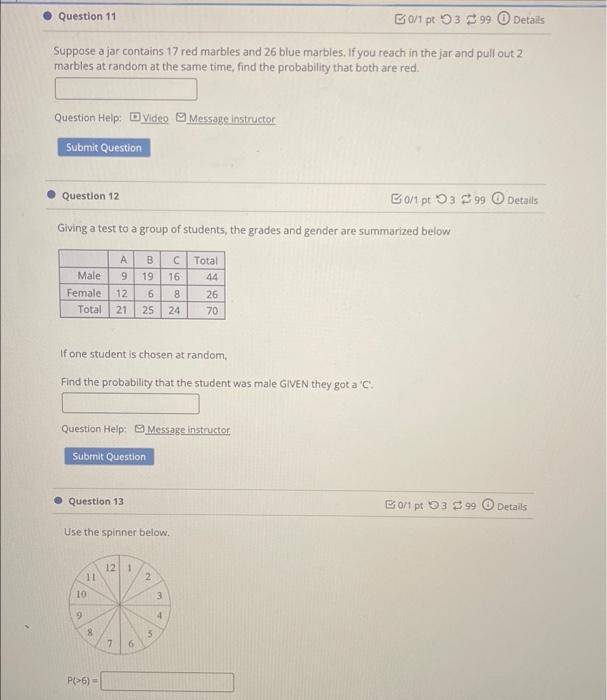 Solved Question 11 B0/1 Pt 93 899 Details Suppose A Jar | Chegg.com