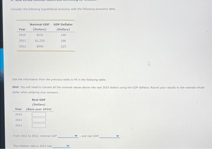 Solved Consider The Following Hypothetical Economy With The | Chegg.com