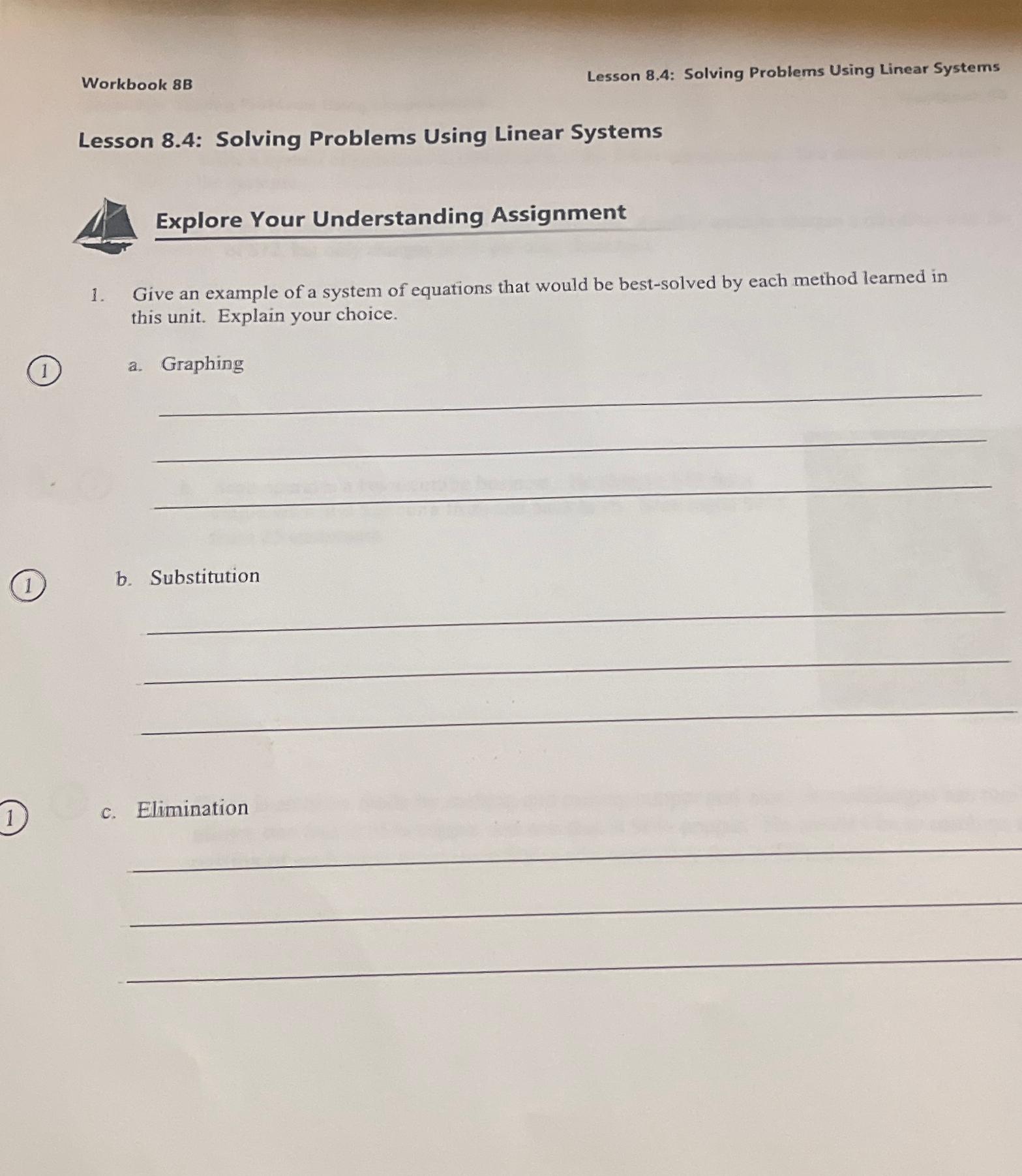 Solved Workbook 8BLesson 8,4: Solving Problems Using Linear | Chegg.com
