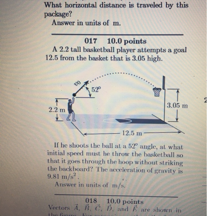 Solved What horizontal distance is traveled by this package? | Chegg.com