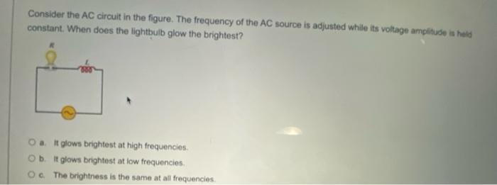 Solved Consider the AC circuit in the figure. The frequency | Chegg.com