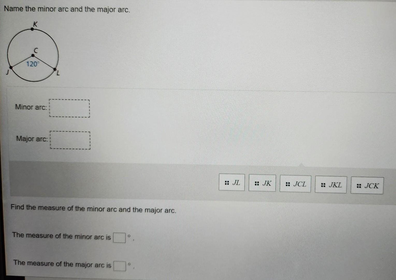 find the length of the minor arc prq