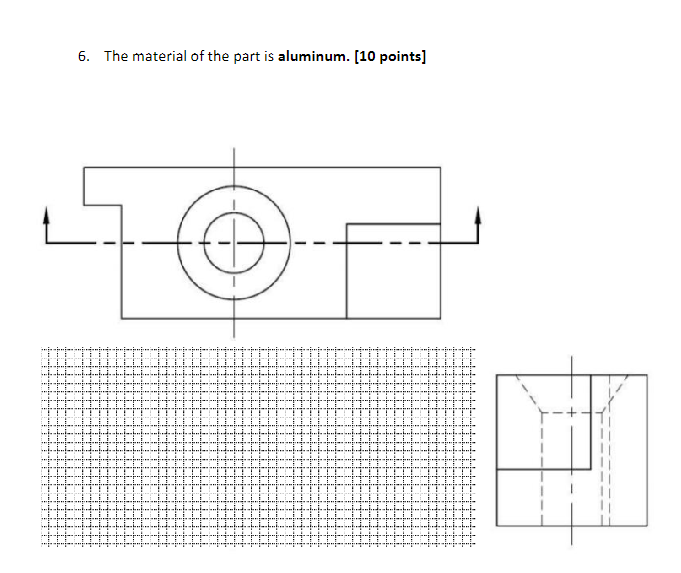 Solved The material of the part is aluminum. [ 10 ﻿points] | Chegg.com