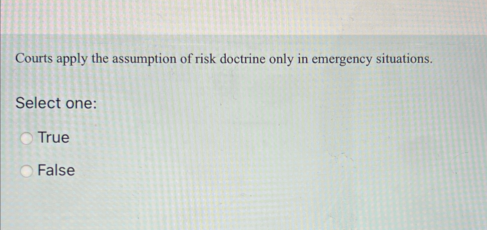 Solved Courts apply the assumption of risk doctrine only in