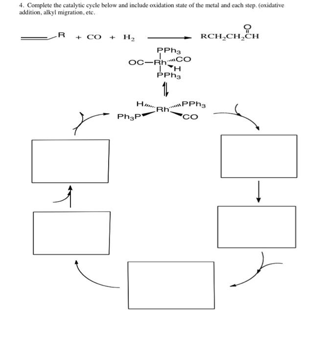 Solved 4. Complete the catalytic cycle below and include | Chegg.com
