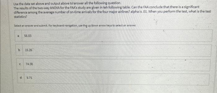 Solved The FAA is interested in knowing if there is a | Chegg.com