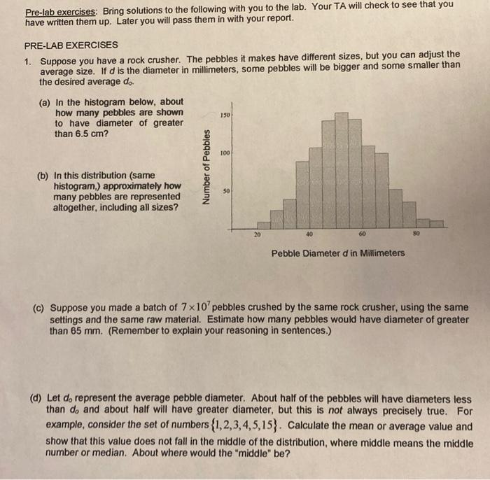 Solved Pre-lab Exercises: Bring Solutions To The Following | Chegg.com