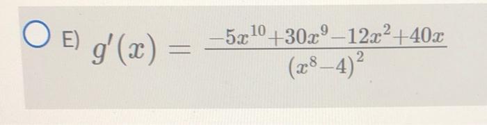 Solved Find The Derivative Of The Function G X X8−4x3−5x2