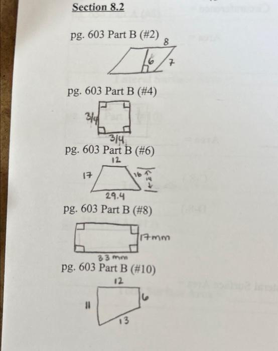 Solved Find The Perimeter And Area For B#2 B#4 B#6 B#8 B#10 | Chegg.com