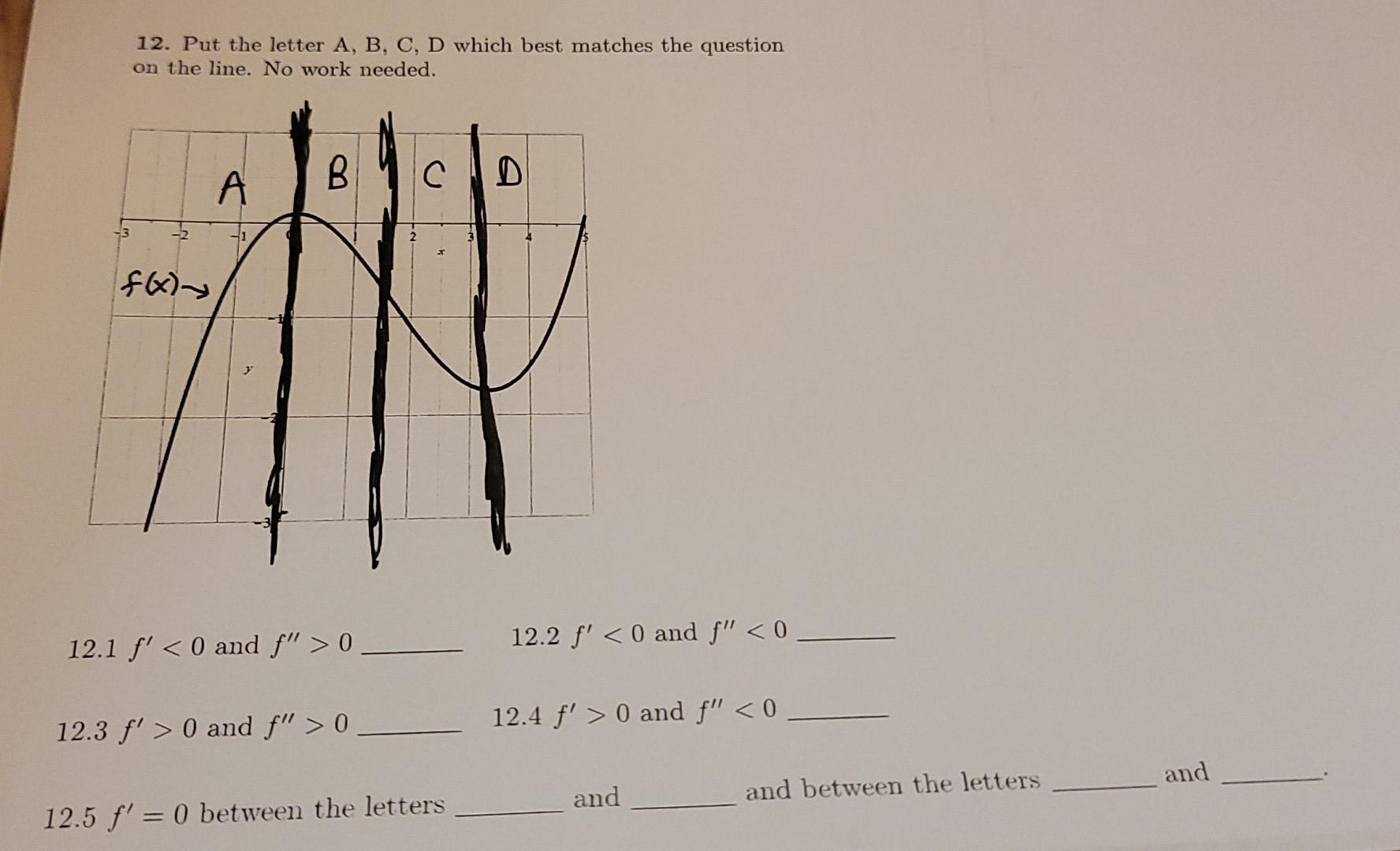 Solved 12. Put The Letter A, B, C, D Which Best Matches The | Chegg.com