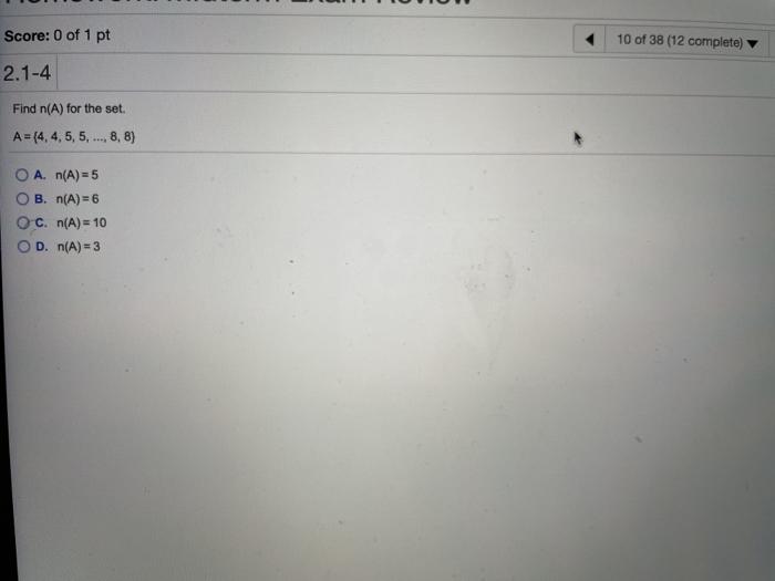 Solved Score: 0 of 1 pt 10 of 38 (12 complete) 2.1-4 Find | Chegg.com