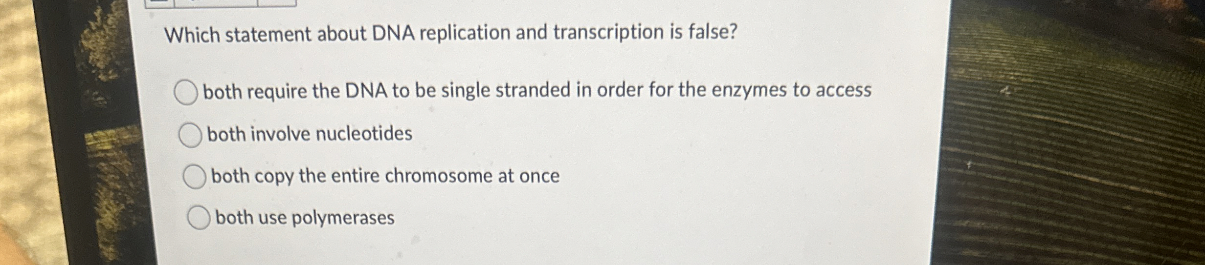 Solved which statement about dna replication and chegg