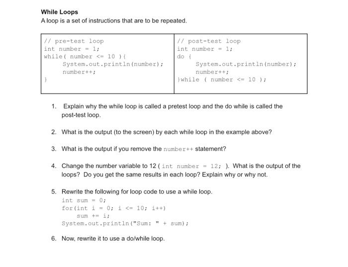 Solved Loops are fun (you can say that again) Conditions | Chegg.com