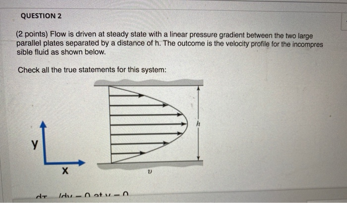 Solved QUESTION 2 (2 points) Flow is driven at steady state | Chegg.com