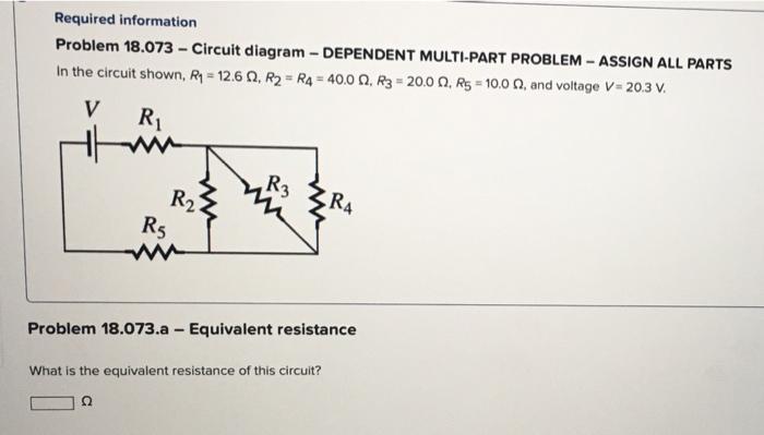 Solved Required information Problem 18.073 - Circuit diagram | Chegg.com