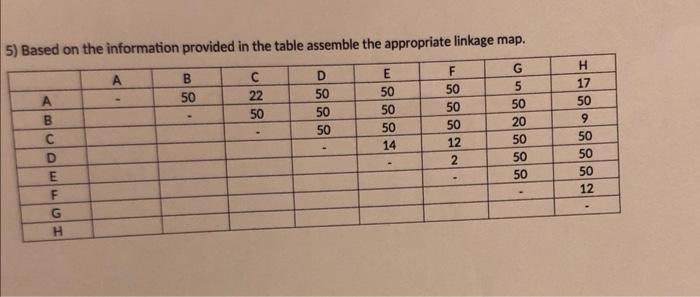 Solved 5) Based on the information provided in the table | Chegg.com