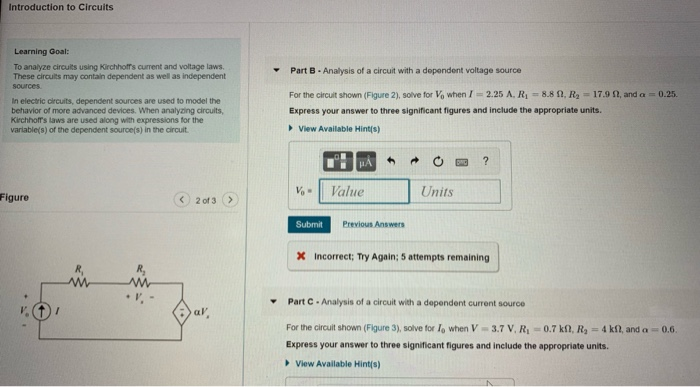 Solved Introduction To Circuits Learning Goal Part B A - 