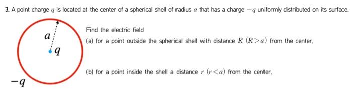 Solved 3. A point charge q is located at the center of a | Chegg.com
