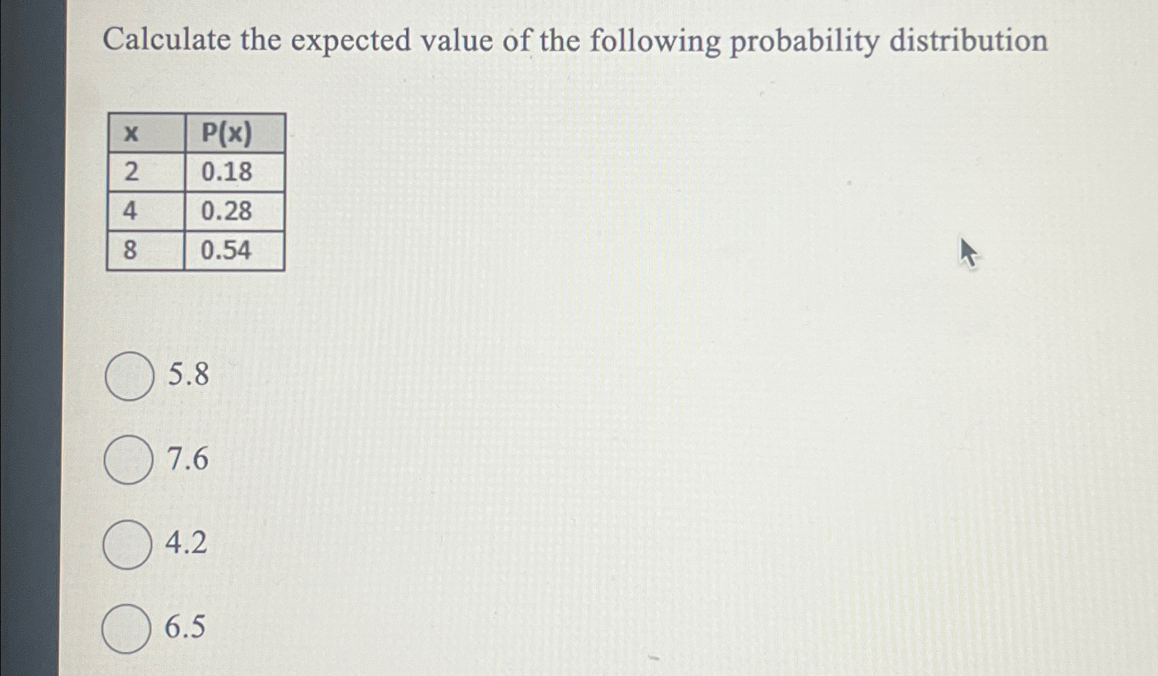 Solved Calculate the expected value of the following | Chegg.com