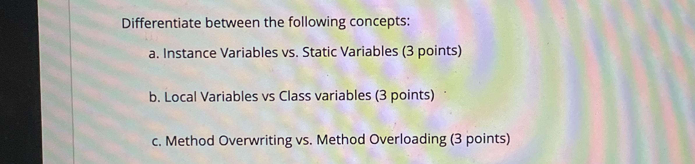 Solved Differentiate between the following concepts:a. | Chegg.com