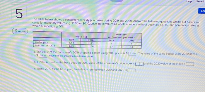 Solved Help Save & Cho 5 The Table Below Shows A Consumer's | Chegg.com