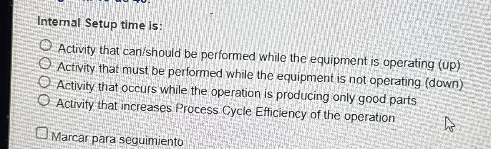 Solved Internal Setup time isActivity that can/should be