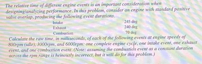 Solved The relative time of different engine events is an | Chegg.com