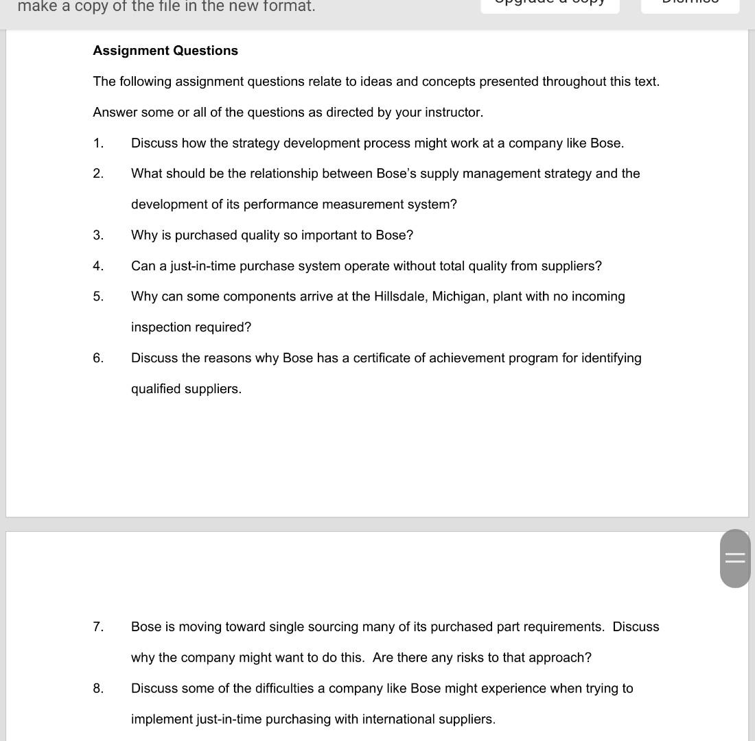 Assignment Questions
The following assignment questions relate to ideas and concepts presented throughout this text.
Answer s