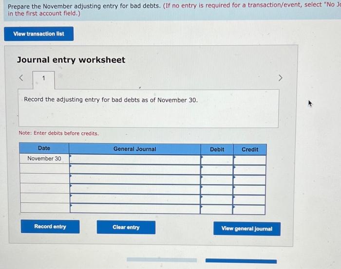 Solved Required: 1. Prepare The November Adjusting Entry For | Chegg.com