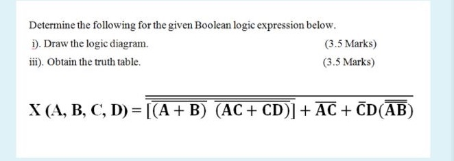 Solved Determine The Following For The Given Boolean Logic | Chegg.com