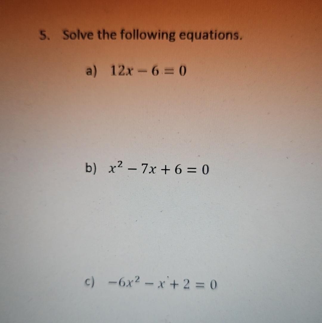 solve x 2 − 5x 6 0 in z12