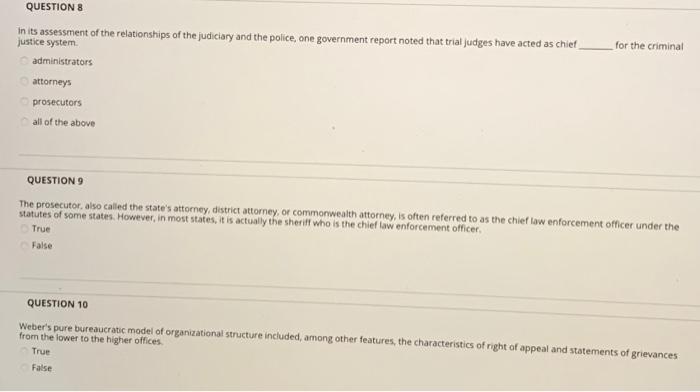 Solved for the criminal QUESTIONS In its assessment of the | Chegg.com