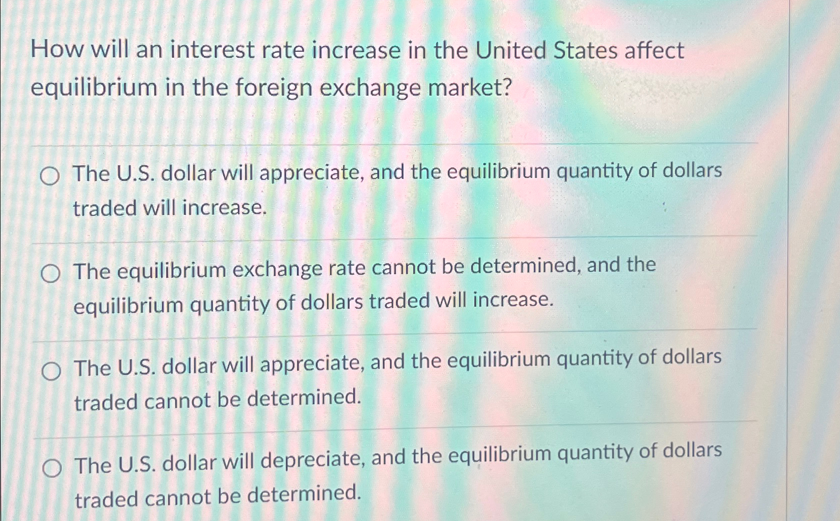 Solved How will an interest rate increase in the United | Chegg.com