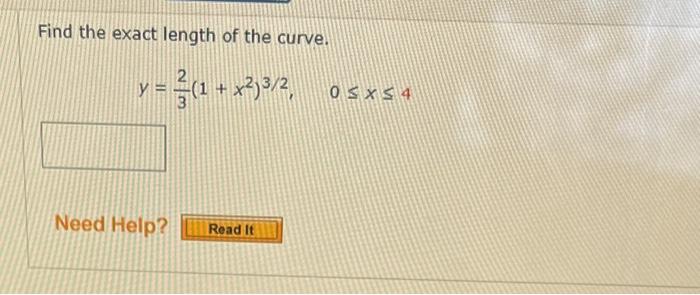 Solved Find The Exact Length Of The Curve 6407