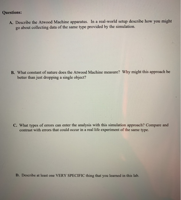 Attwood Machine Lab This Is The Lab Report I Have | Chegg.com
