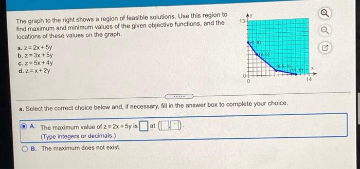 Solved a AY 13- a The graph to the right shows a region of | Chegg.com